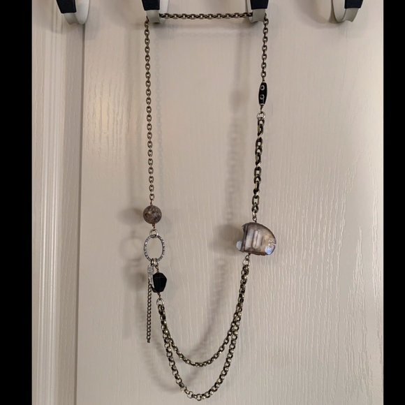 Unique Statement necklace w/ semi precious stones - Picture 1 of 9